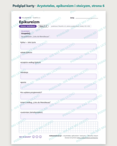 Arystoteles, epikureizm i stoicyzm — filozofia, liceum, 10 kart PDF — podgląd karty, strona 6