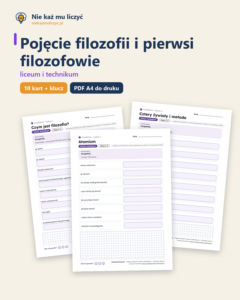 Pojęcie filozofii i pierwsi filozofowie — filozofia, liceum — okładka