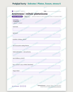Sokrates i Platon — filozofia, liceum, 10 kart PDF — podgląd karty, strona 6