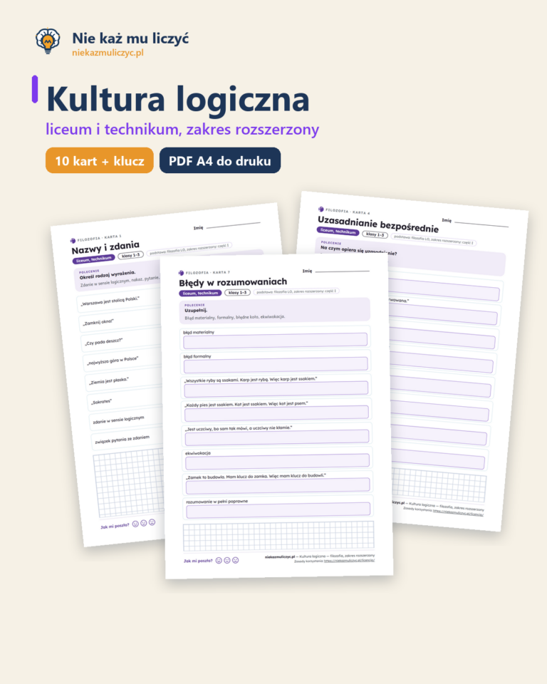 Kultura logiczna — filozofia, liceum, rozszerzony, 10 kart PDF — okładka