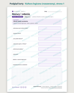 Kultura logiczna — filozofia, liceum, rozszerzony, 10 kart PDF — podgląd karty, strona 1