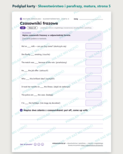 Słowotwórstwo i parafrazy, matura z angielskiego — 8 kart PDF — podgląd karty, strona 5