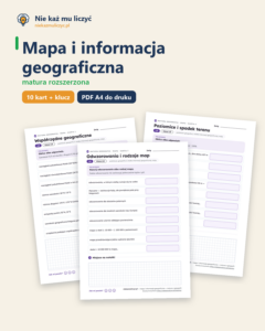 Mapa i informacja geograficzna, matura z geografii — 10 kart PDF — okładka