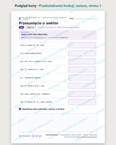 Przekształcenia i złożenia funkcji, matura z matematyki — 10 kart PDF — podgląd karty, strona 1