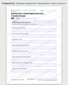 Ekologia organizmów i ekosystemów, matura z biologii — 10 kart PDF — podgląd karty, strona 6