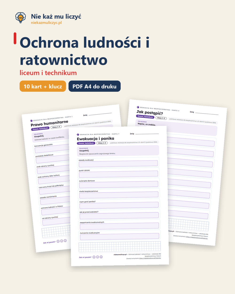 Ochrona ludności i ratownictwo — EDB, liceum, 10 kart PDF — okładka