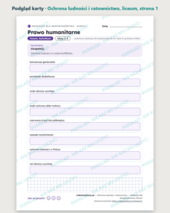 Ochrona ludności i ratownictwo — EDB, liceum, 10 kart PDF — podgląd karty, strona 1
