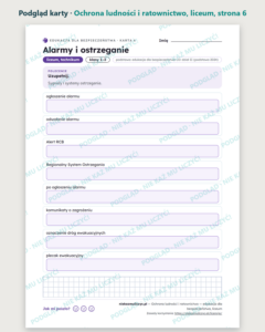Ochrona ludności i ratownictwo — EDB, liceum, 10 kart PDF — podgląd karty, strona 6