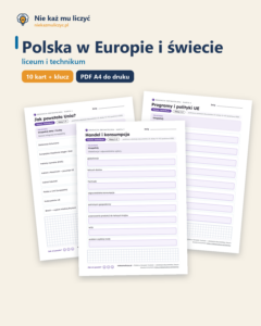 Polska w Europie i świecie — edukacja obywatelska, liceum, 10 kart PDF — okładka