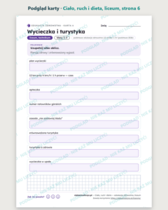 Ciało, ruch i dieta — edukacja zdrowotna, liceum, 10 kart PDF — podgląd karty, strona 6