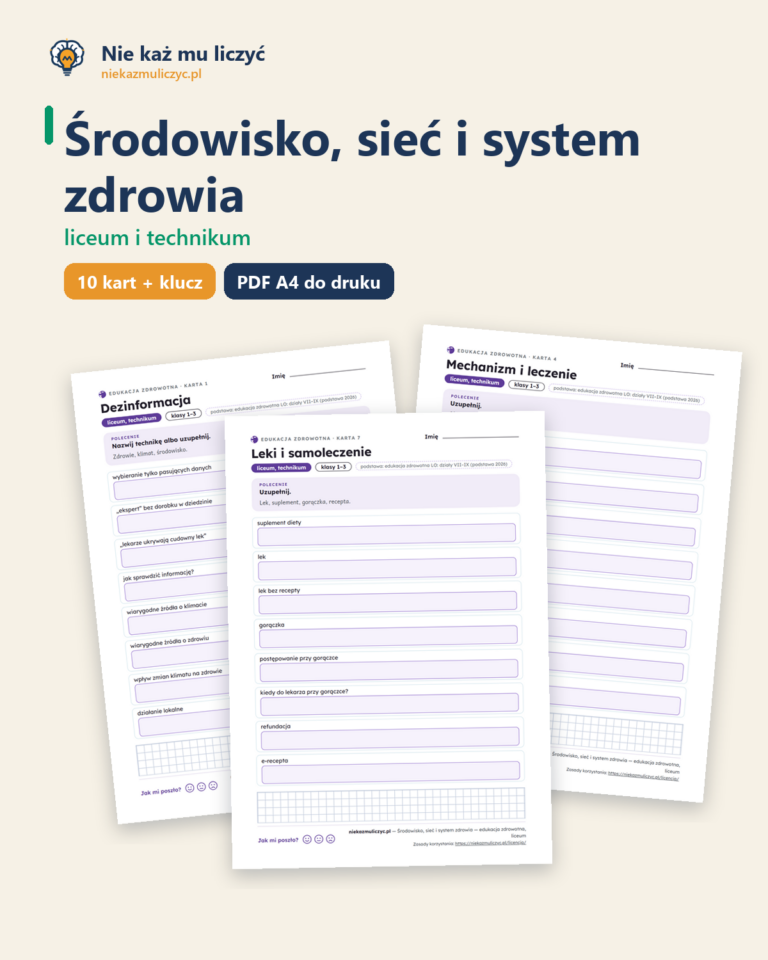 Środowisko, sieć i system zdrowia — edukacja zdrowotna, liceum — okładka