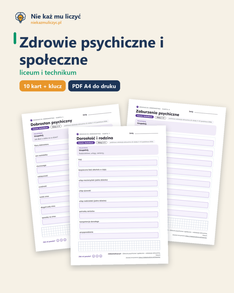 Zdrowie psychiczne i społeczne — edukacja zdrowotna, liceum — okładka