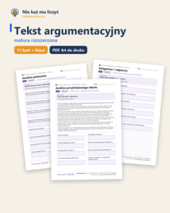 Tekst argumentacyjny — matura z angielskiego — 11 kart PDF z kluczem — okładka