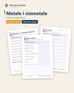 Metale i niemetale — matura z chemii — 11 kart PDF z kluczem — okładka