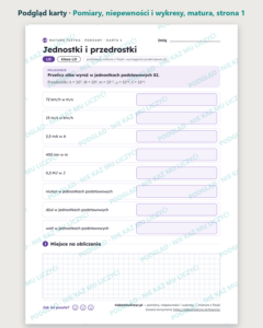 Pomiary, niepewności i wykresy, matura z fizyki — 10 kart PDF — podgląd karty, strona 1