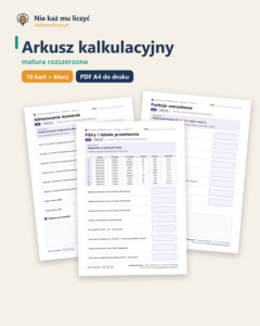 Arkusz kalkulacyjny — matura z informatyki — 10 kart PDF z kluczem — okładka