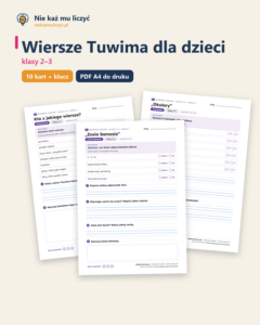 Wiersze Tuwima dla dzieci — karty do lektury, klasy 2–3, 10 kart PDF — okładka