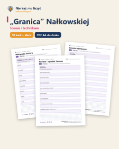 „Granica” Nałkowskiej — karty do lektury, liceum, 10 kart PDF — okładka