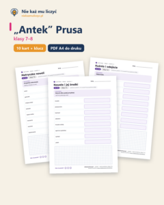 „Antek” Prusa — karty do lektury, klasy 7–8, 10 kart PDF — okładka