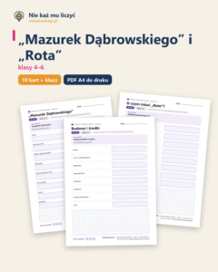 „Mazurek Dąbrowskiego” i „Rota” — karty do lektury, klasy 4–6 — okładka
