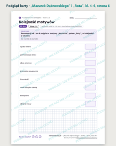 „Mazurek Dąbrowskiego” i „Rota” — karty do lektury, klasy 4–6 — podgląd karty, strona 6