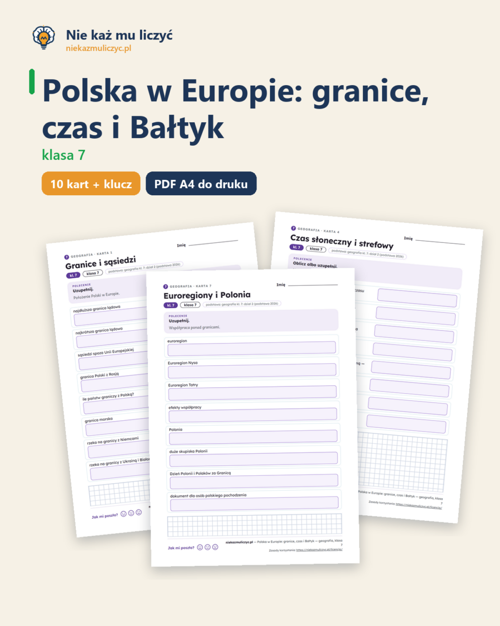 Polska w Europie: granice, czas i Bałtyk — geografia, klasa 7 — okładka