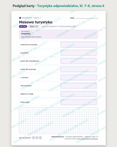 Turystyka odpowiedzialna — geografia, klasy 7–8, 10 kart PDF — podgląd karty, strona 6