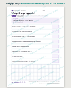 Rozumowanie matematyczne — matematyka, klasy 7–8, 10 kart PDF — podgląd karty, strona 6