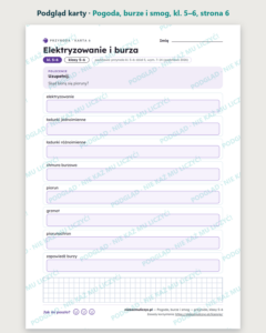 Pogoda, burze i smog — przyroda, klasy 5–6, 10 kart PDF — podgląd karty, strona 6