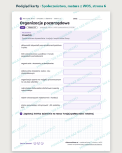 Społeczeństwo — matura z WOS — 10 kart PDF z kluczem — podgląd karty, strona 6