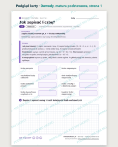 Dowody, matura podstawowa — 10 kart PDF ze szkicami dowodów — podgląd karty, strona 1
