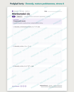 Dowody, matura podstawowa — 10 kart PDF ze szkicami dowodów — podgląd karty, strona 6