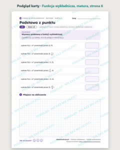 Funkcja wykładnicza, matura podstawowa — 10 kart PDF z kluczem — podgląd karty, strona 6