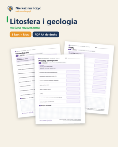Litosfera i geologia — matura z geografii — 8 kart PDF z kluczem — okładka