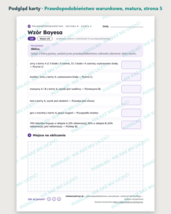 Prawdopodobieństwo warunkowe, matura z matematyki — 9 kart PDF — podgląd karty, strona 5