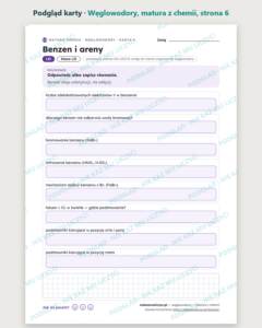 Węglowodory — matura z chemii — 10 kart PDF z kluczem — podgląd karty, strona 6