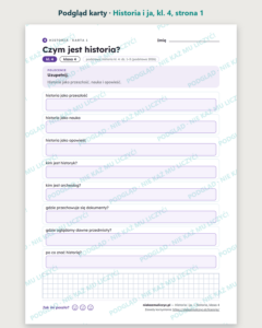 Historia i ja — historia, klasa 4, 10 kart PDF — podgląd karty, strona 1