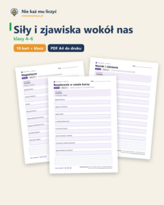 Siły i zjawiska wokół nas — przyroda, klasy 4–6, 10 kart PDF — okładka