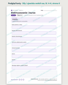 Siły i zjawiska wokół nas — przyroda, klasy 4–6, 10 kart PDF — podgląd karty, strona 6
