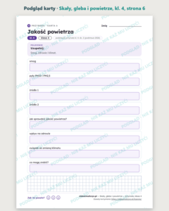 Skały, gleba i powietrze — przyroda, klasa 4, 10 kart PDF — podgląd karty, strona 6