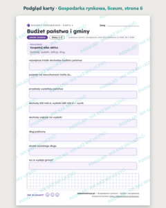 Gospodarka rynkowa — biznes i zarządzanie, liceum, 10 kart PDF — podgląd karty, strona 6