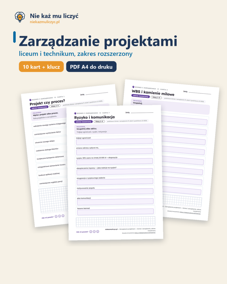 Zarządzanie projektami — biznes i zarządzanie, liceum, rozszerzony — okładka