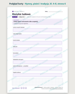 Hymny, pieśni i tradycja — muzyka, klasy 4–8, 10 kart PDF — podgląd karty, strona 6