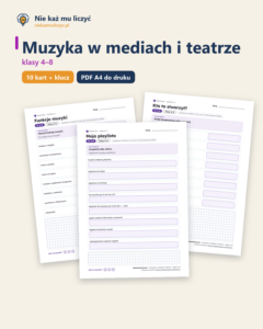 Muzyka w mediach i teatrze — muzyka, klasy 4–8, 10 kart PDF — okładka