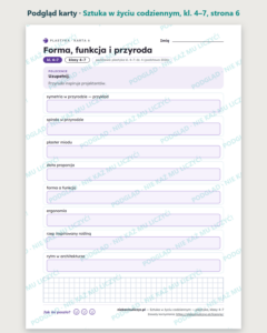 Sztuka w życiu codziennym — plastyka, klasy 4–7, 10 kart PDF — podgląd karty, strona 6