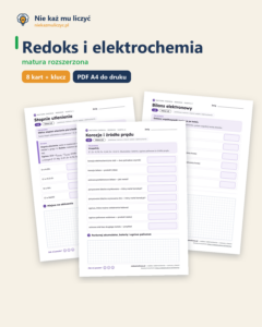 Redoks i elektrochemia — matura z chemii — 8 kart PDF z kluczem — okładka