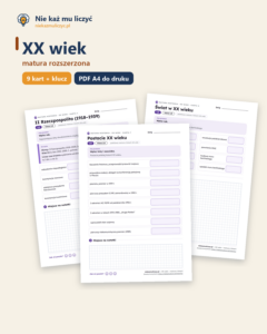 XX wiek — matura z historii — 9 kart PDF z kluczem — okładka