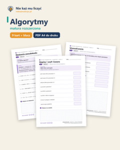 Algorytmy — matura z informatyki — 9 kart PDF z kluczem — okładka