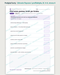 Zdrowie fizyczne i profilaktyka — edukacja zdrowotna, klasy 4–6 — podgląd karty, strona 6