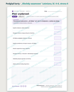 „Klechdy sezamowe” Leśmiana — karty do lektury, klasy 4–6, 10 kart PDF — podgląd karty, strona 6
